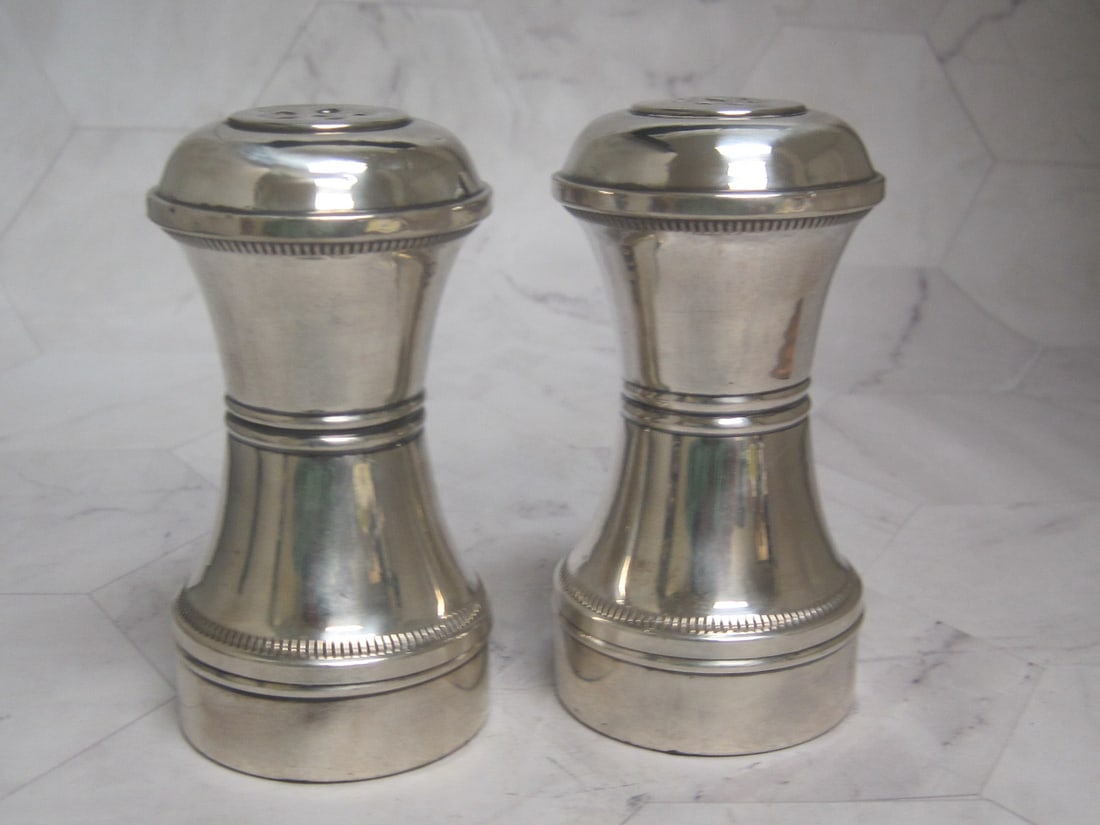 Sterling Silver Duchin Salt & Pepper Shaker Set: 3 1/2", Lined & weighted