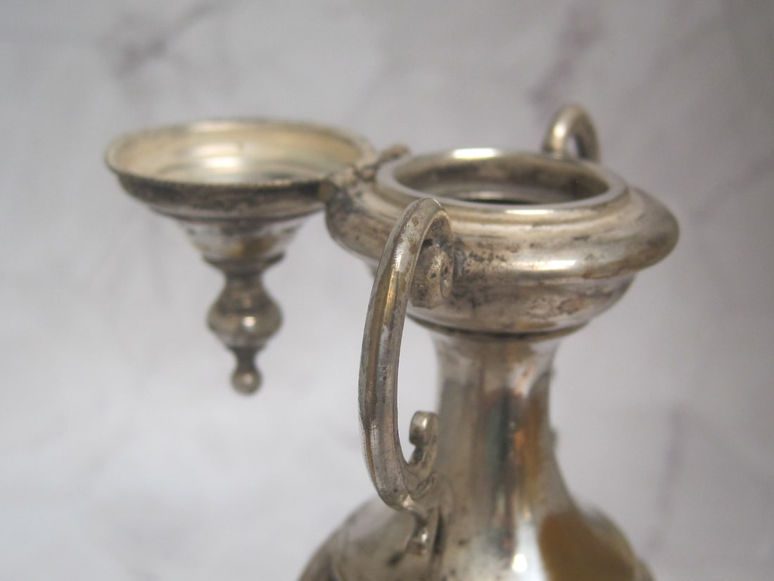 Antique Silverplate Perfume or Cologne Bottle - 2