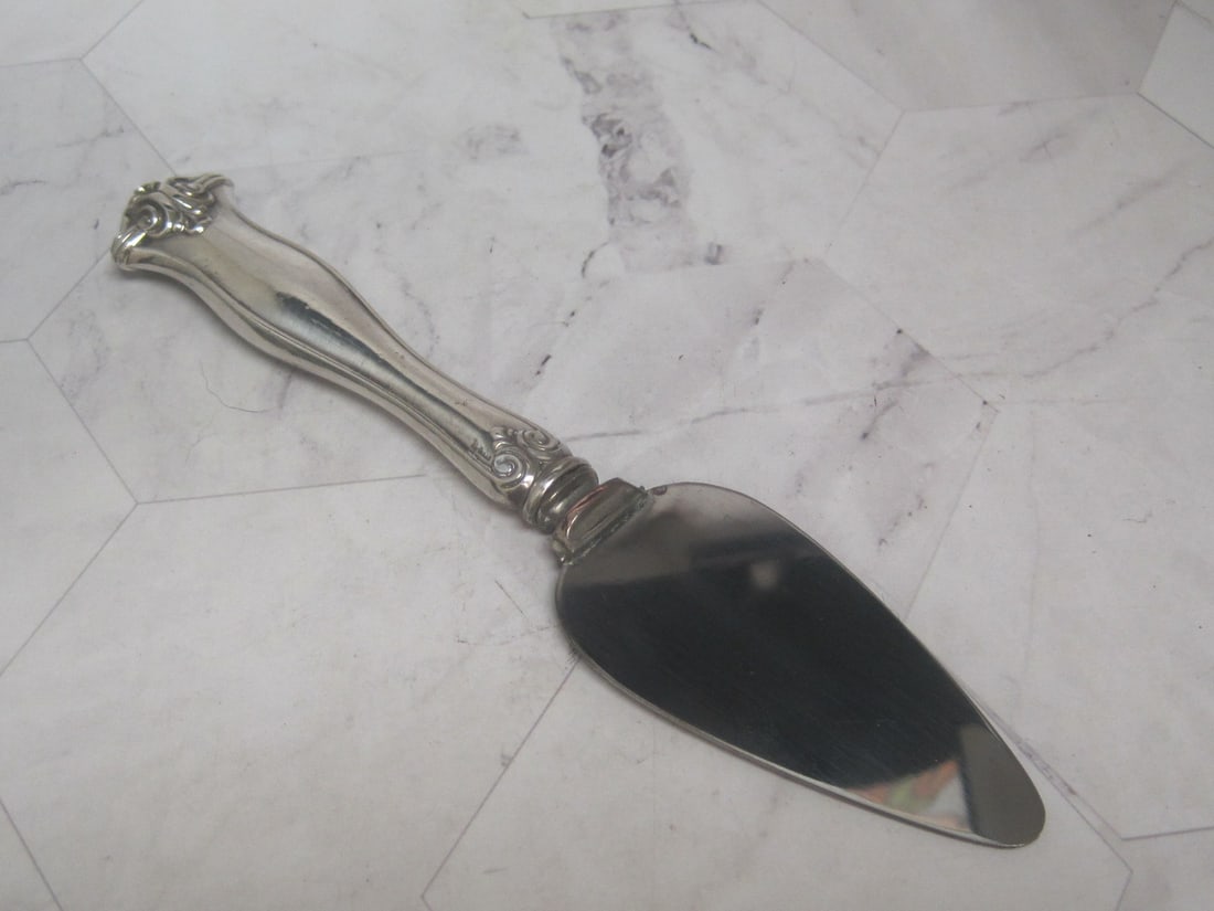 Vintage Sterling Silver Cheese Servers: 7" long, Sterling Silver Art Nouveau style handle