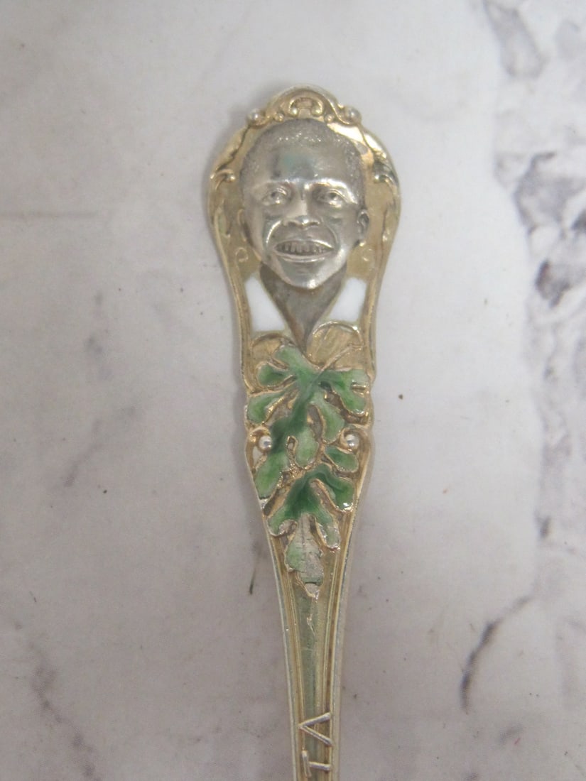 Scarce Enameled Sterling Silver Atlanta Watermelon Spoon - 2