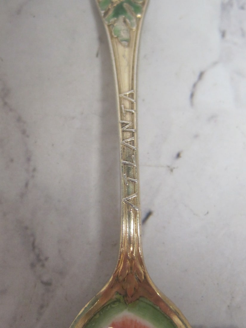 Scarce Enameled Sterling Silver Atlanta Watermelon Spoon - 3