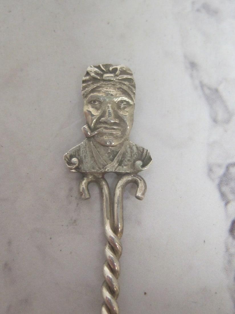 Louisiana Creole Figural Sterling Silver Spoon - 2