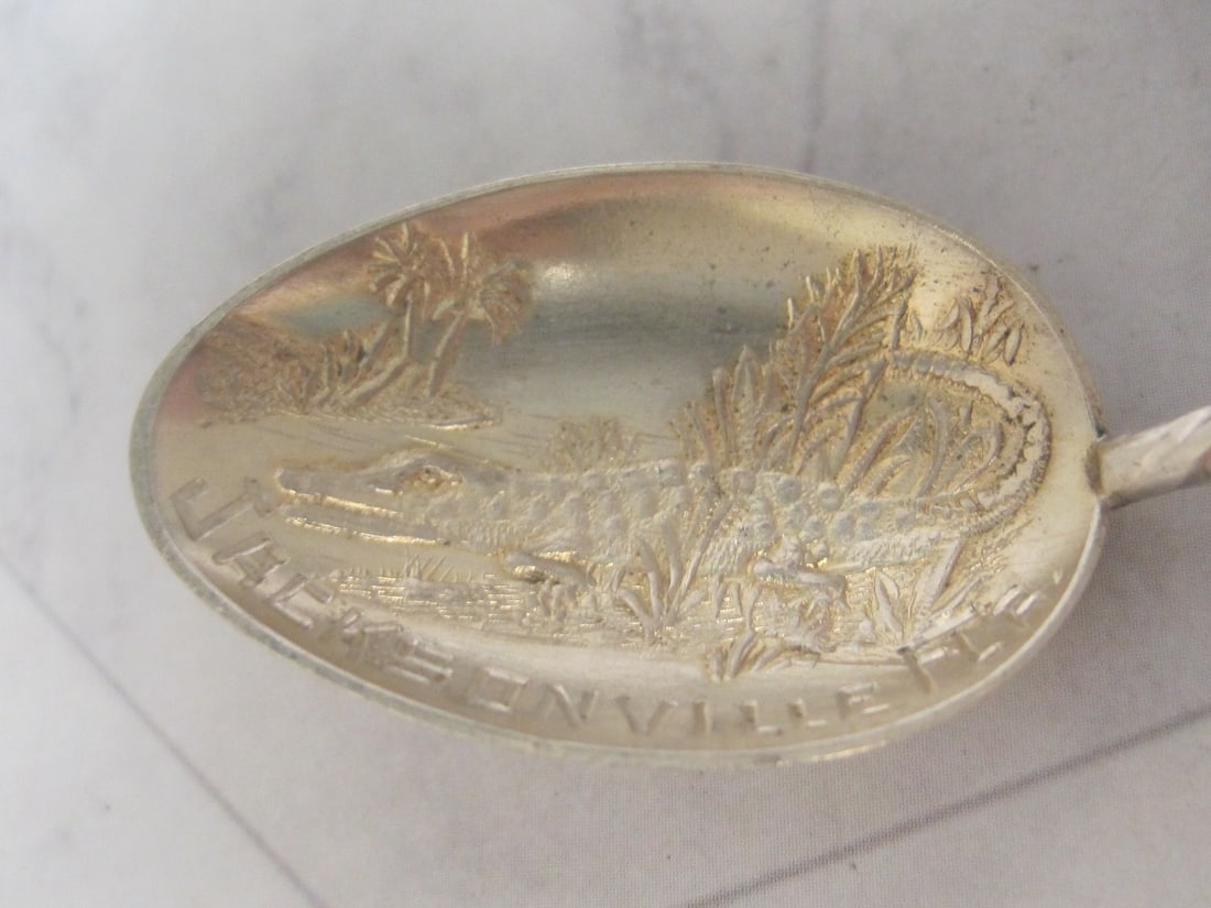 Jacksonville, Florida Sterling Silver Alligator Souvenir Spoon - 4