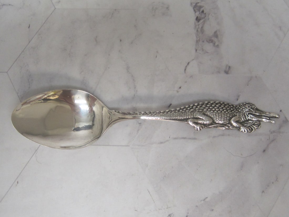 Early Sterling Silver Figural Alligator Spoon (1 of 6)