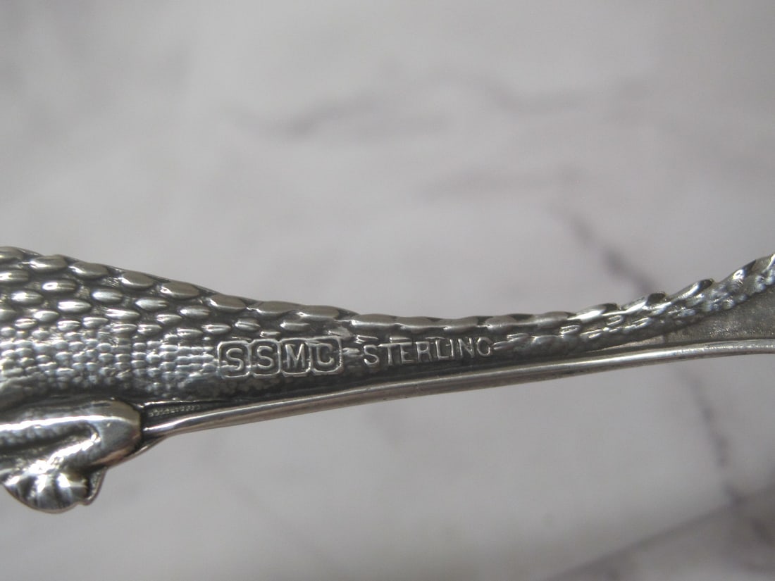 Early Sterling Silver Figural Alligator Spoon - 5