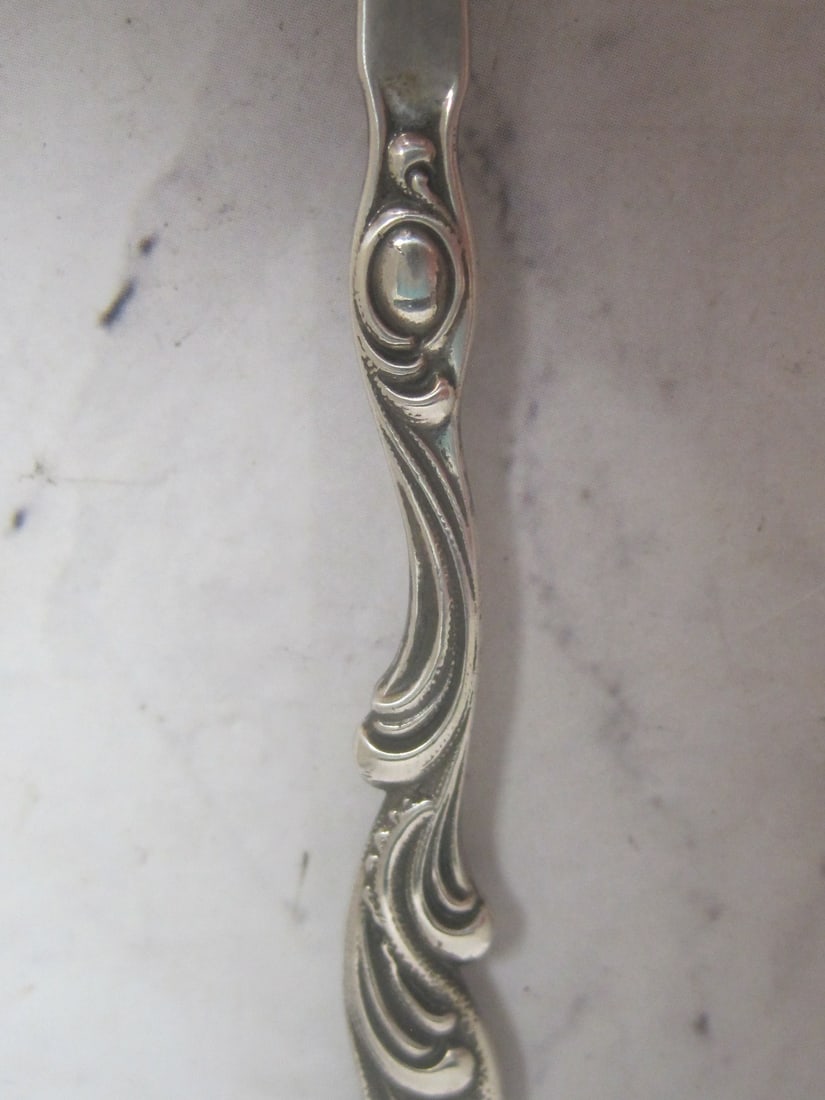Antique Figural Alligator Sterling Silver Serving Fork - 3