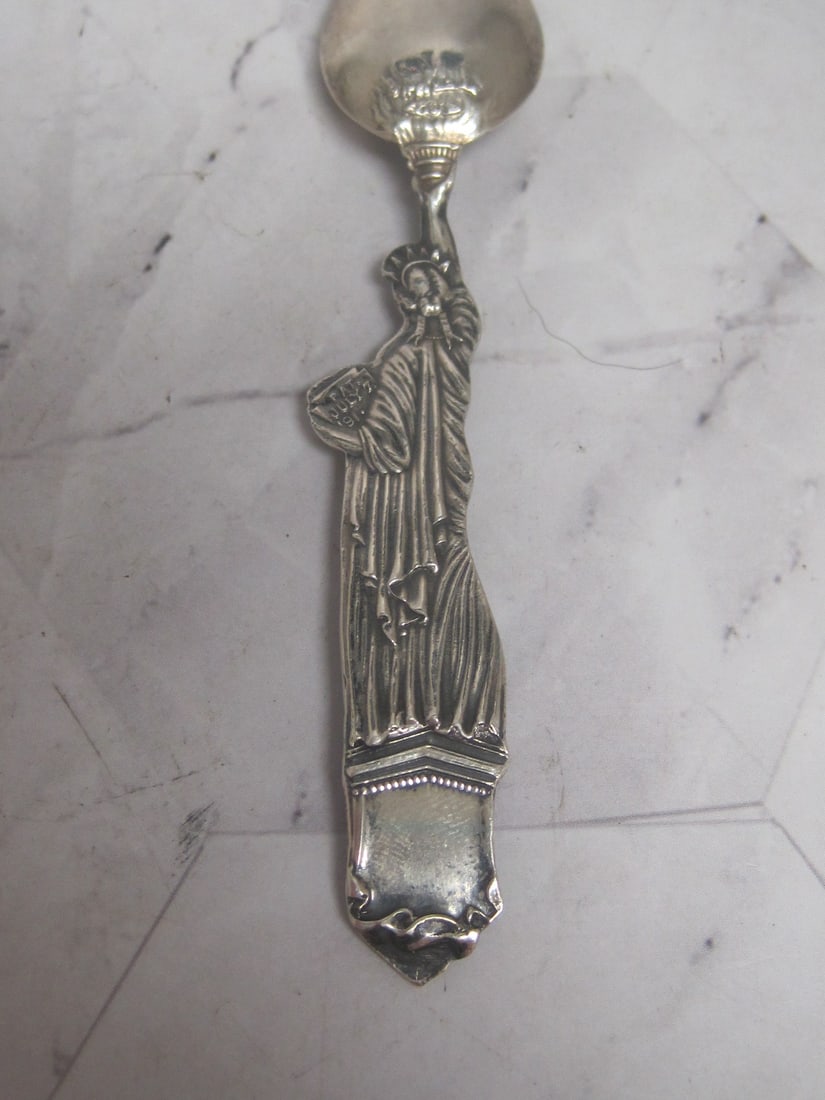 Scarce Statue of Liberty Sterling Silver Souvenir Spoon - 5