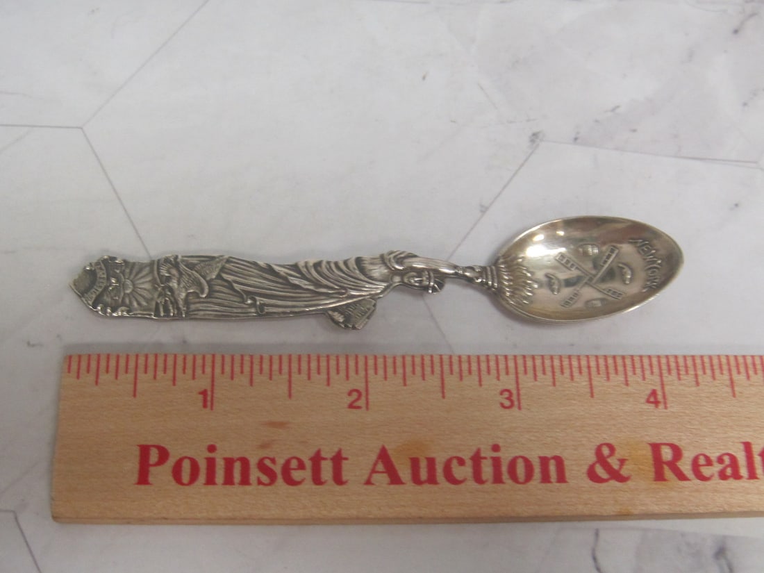 Scarce Statue of Liberty Sterling Silver Souvenir Spoon - 7