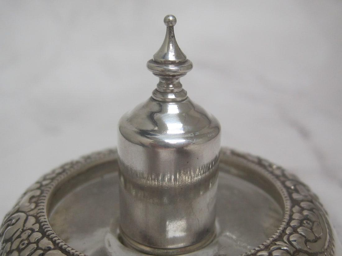 Sterling Silver & Glass Table Lighter - 2