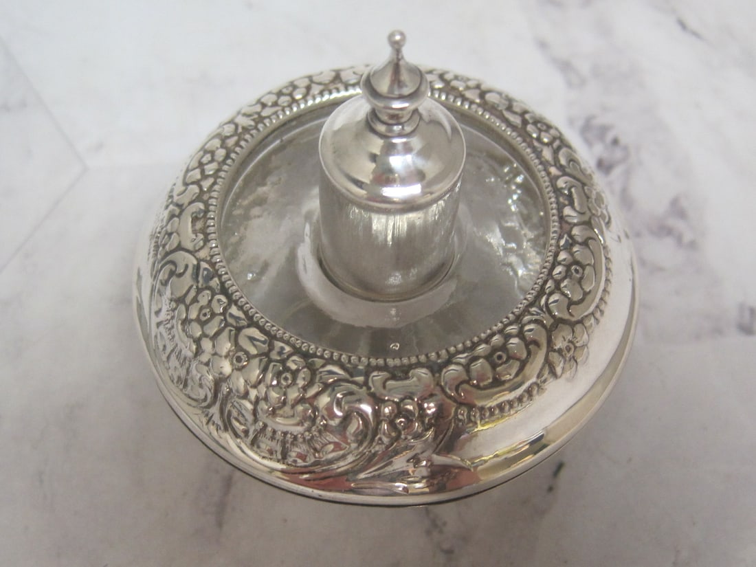 Sterling Silver & Glass Table Lighter - 3