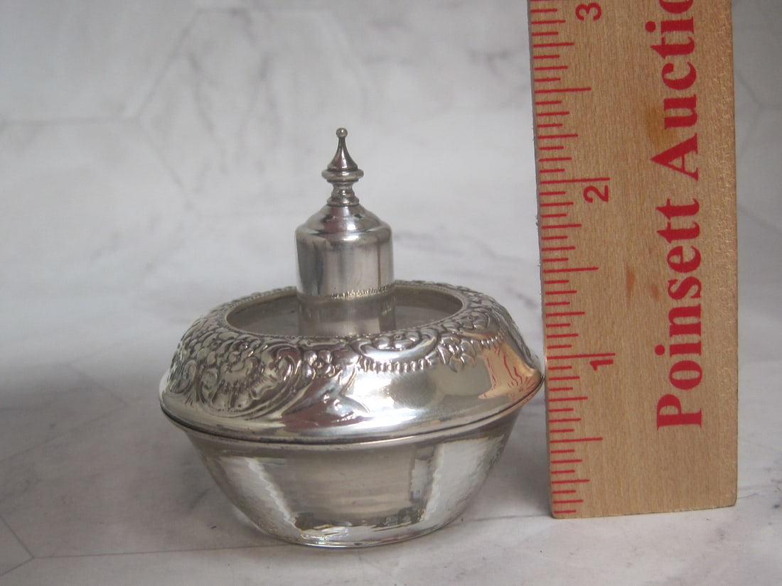 Sterling Silver & Glass Table Lighter - 6
