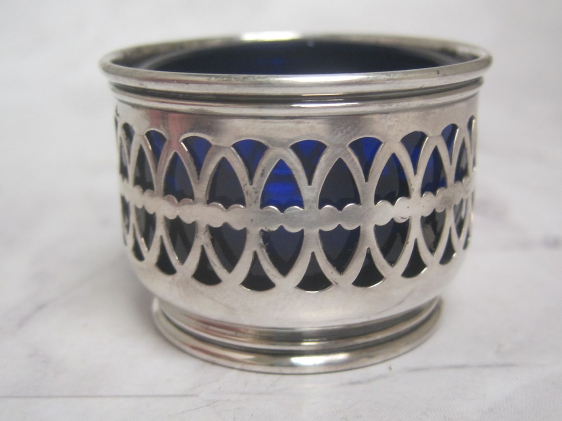 Sterling Silver Salt Cellar & Spoon - 2