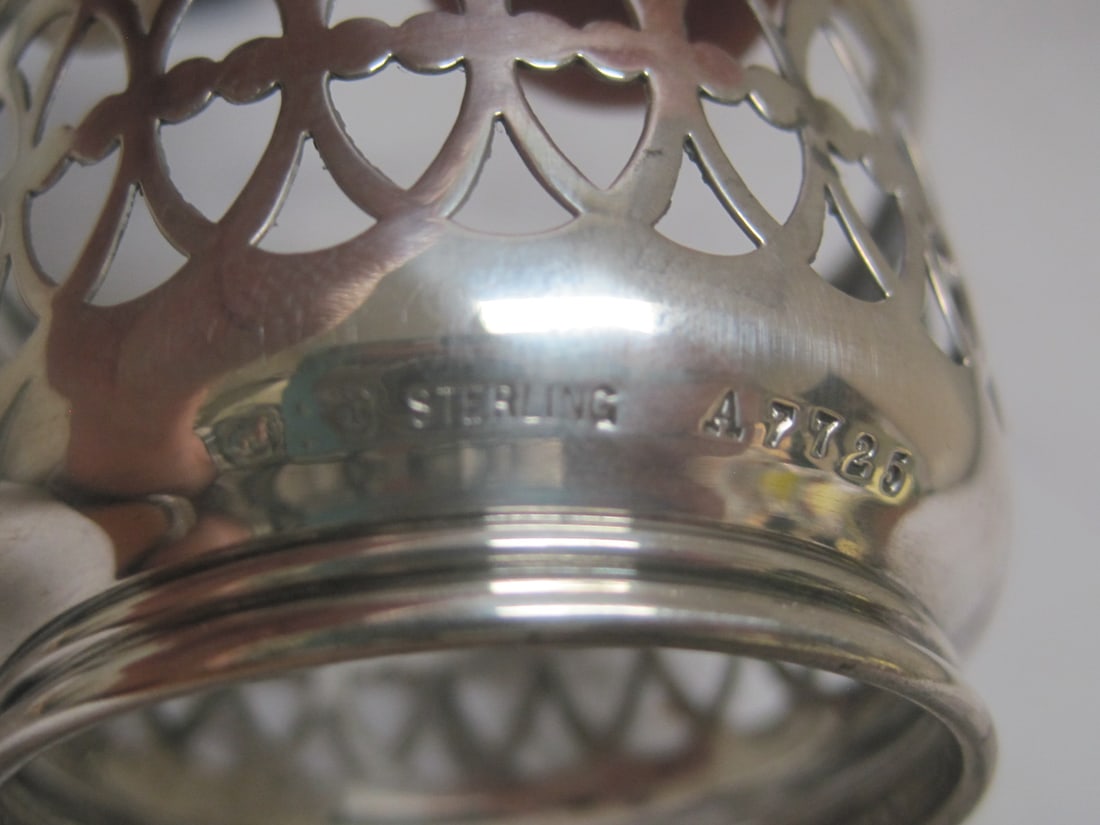 Sterling Silver Salt Cellar & Spoon - 4