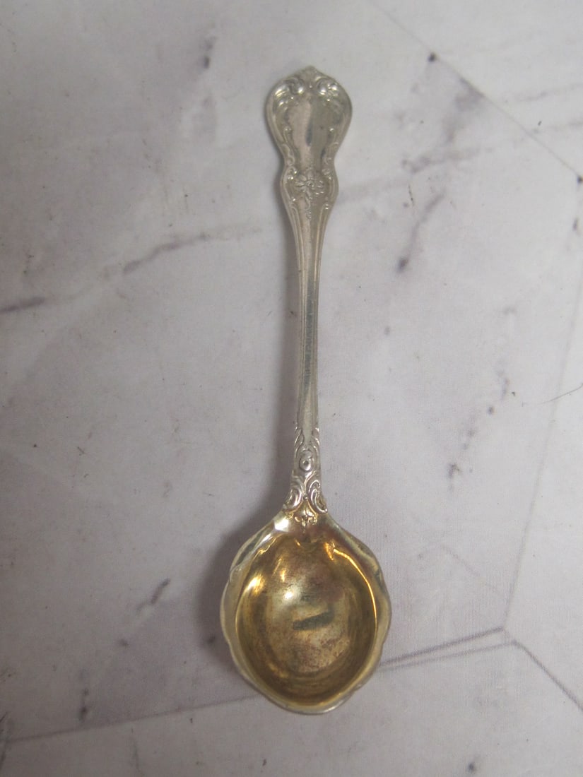 Sterling Silver Salt Cellar & Spoon - 5