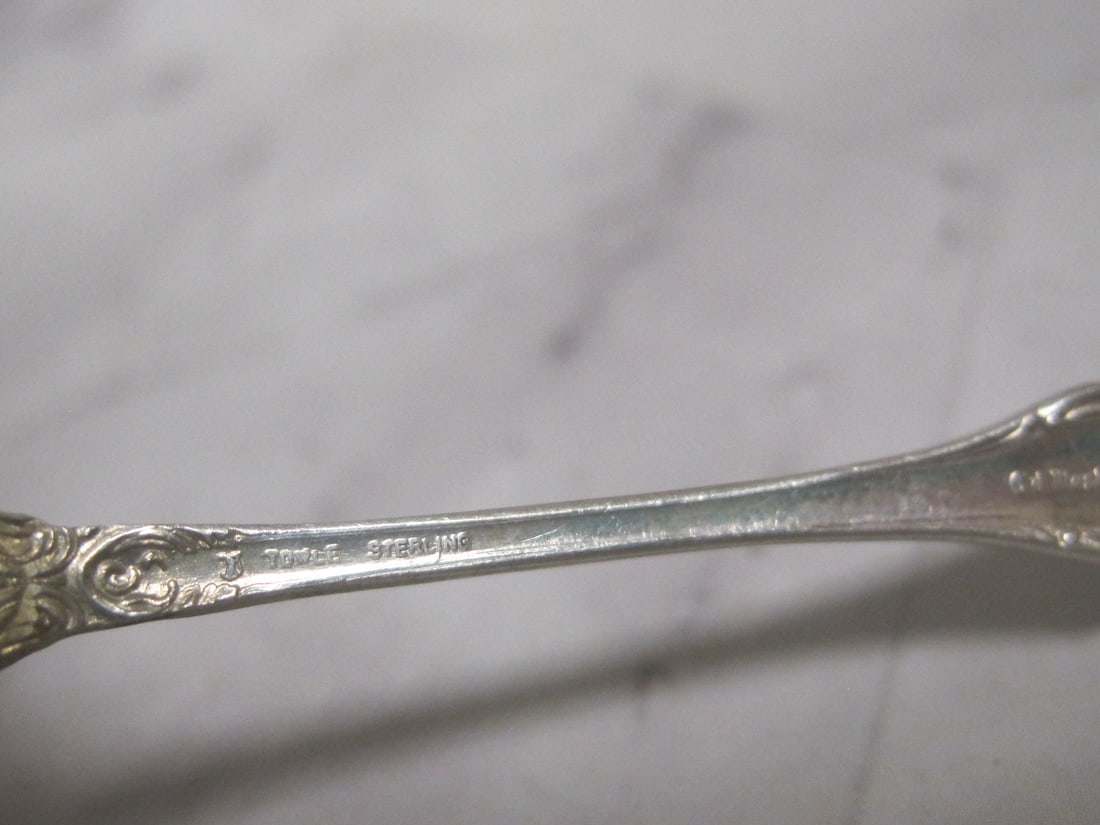 Sterling Silver Salt Cellar & Spoon - 7