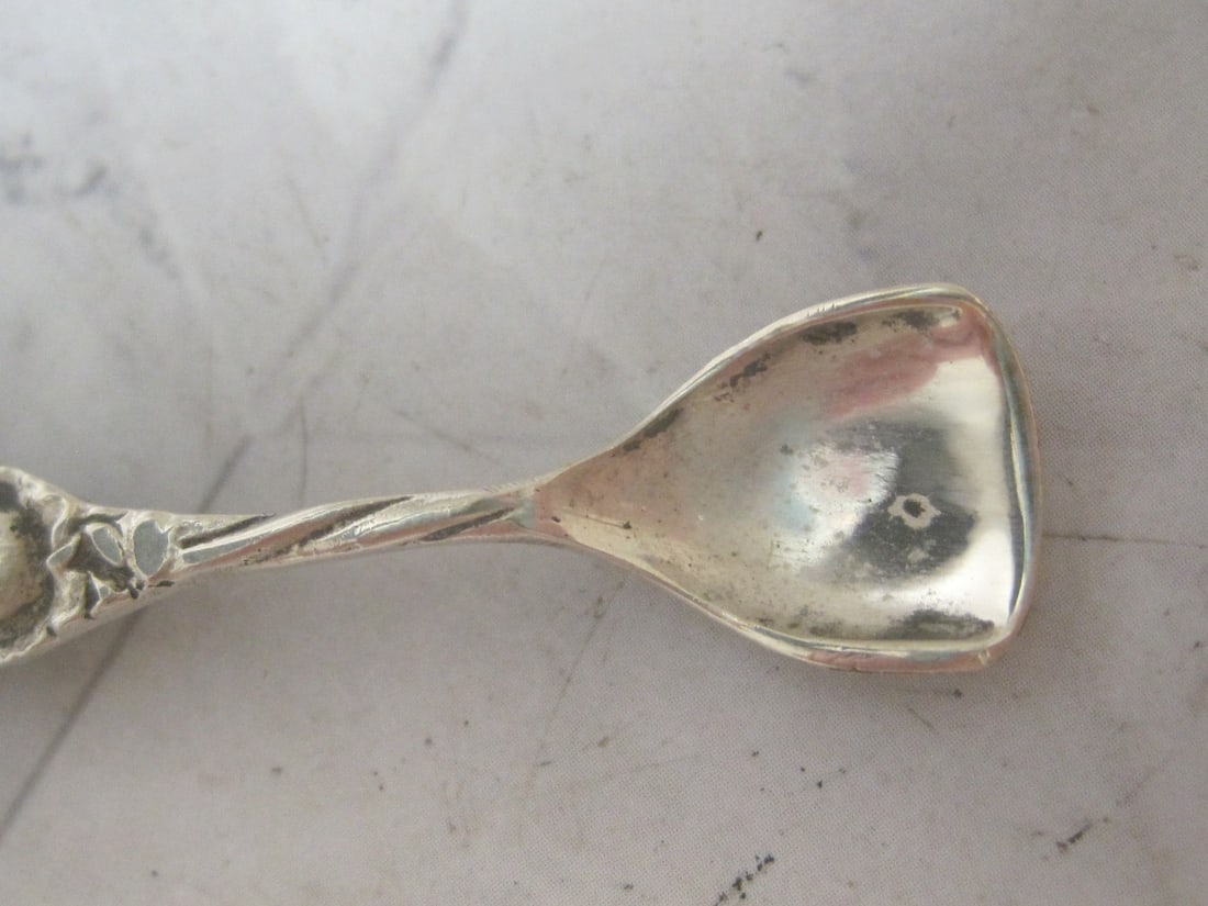 Sterling Silver Figural Cherub Salt Spoon - 3