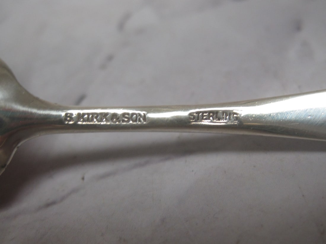 Sterling Silver Repousse Salt Spoon - 4