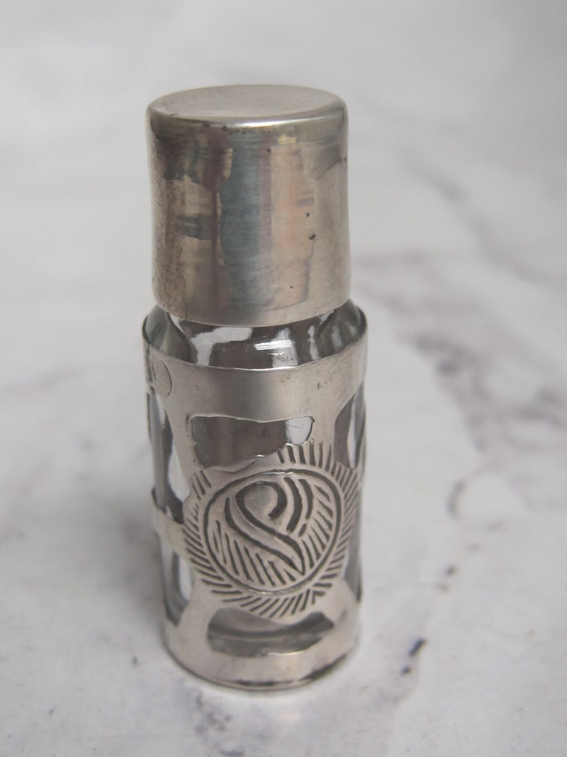 Vintage Sterling Silver Overlay Miniature Cannister (1 of 5)
