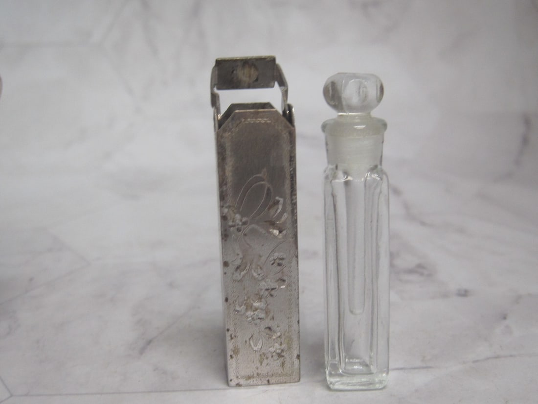 Sterling Silver & Crystal Perfume Bottle - 2