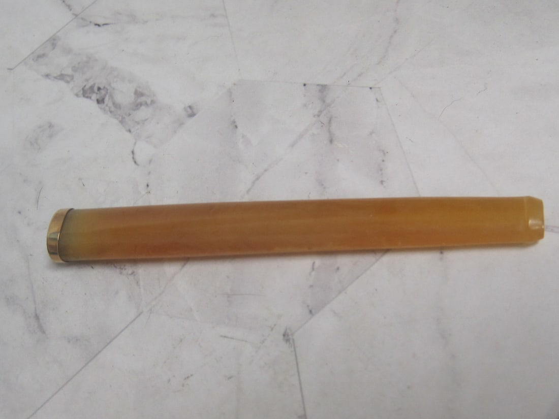 Art Deco Gold & Amber Bakelite Cigarette Holder - 2