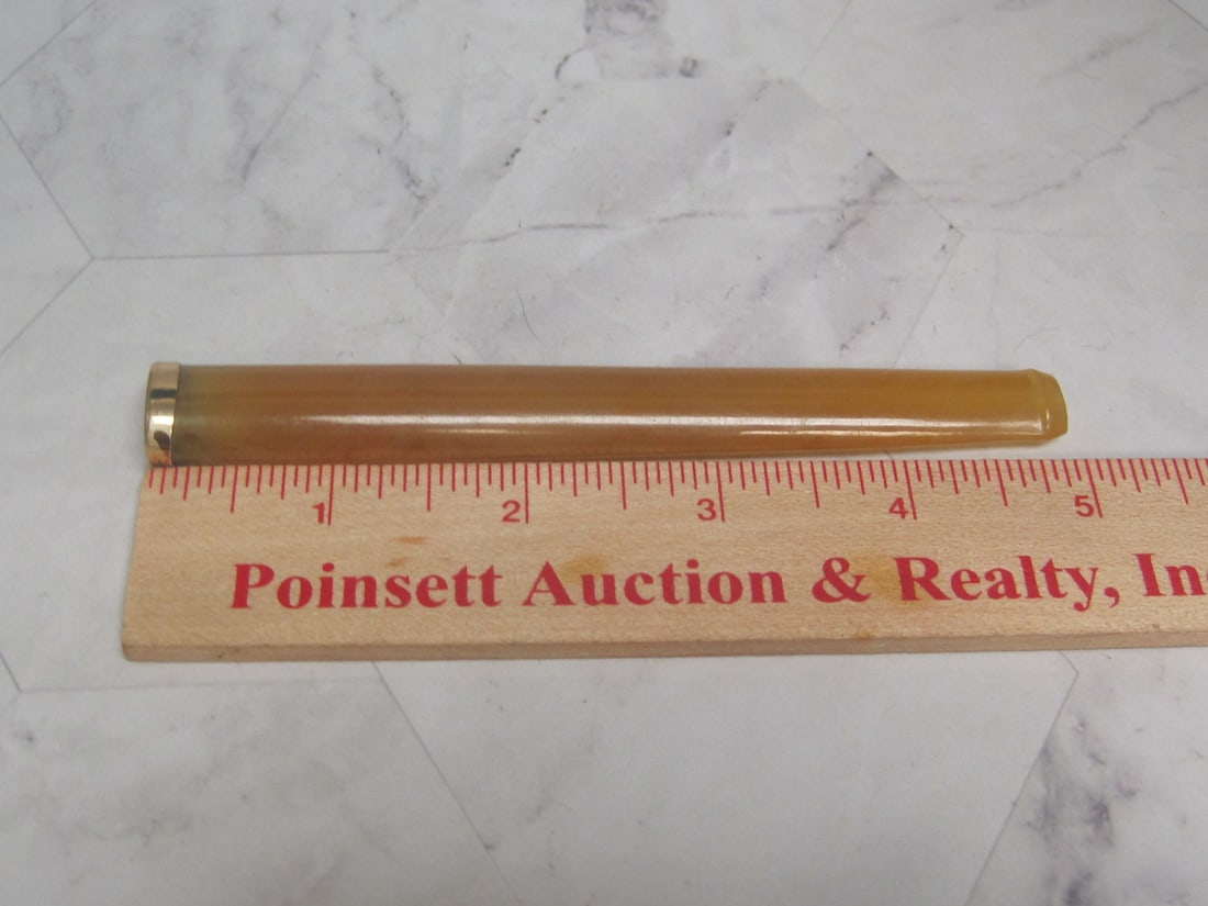 Art Deco Gold & Amber Bakelite Cigarette Holder - 5