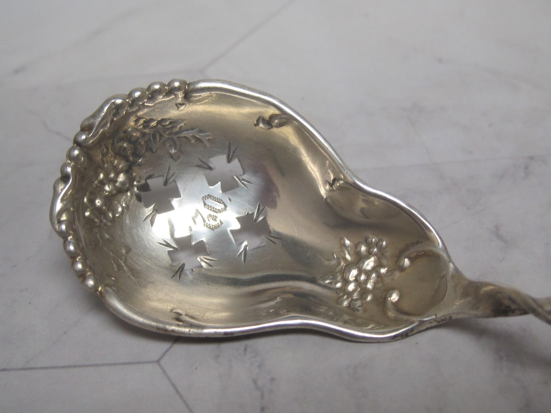 Victorian Sterling Silver Olive Spoon - 2