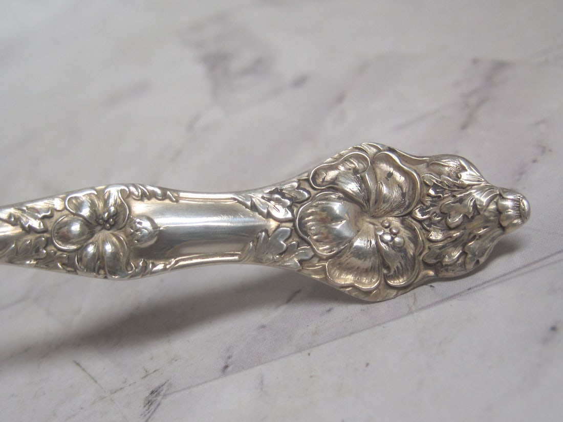 Antique Sterling Silver Serving Spoon - 3