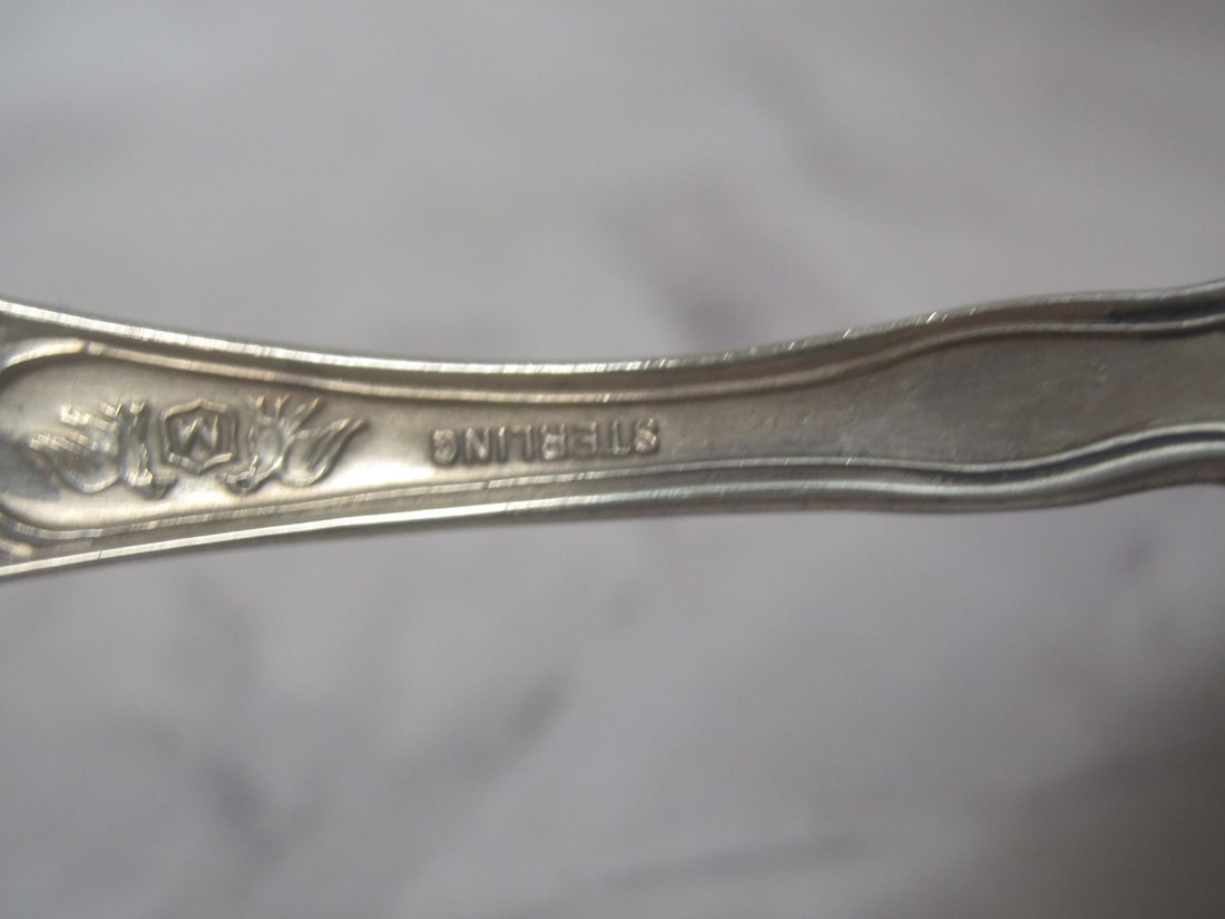 Antique Sterling Silver Serving Spoon - 5