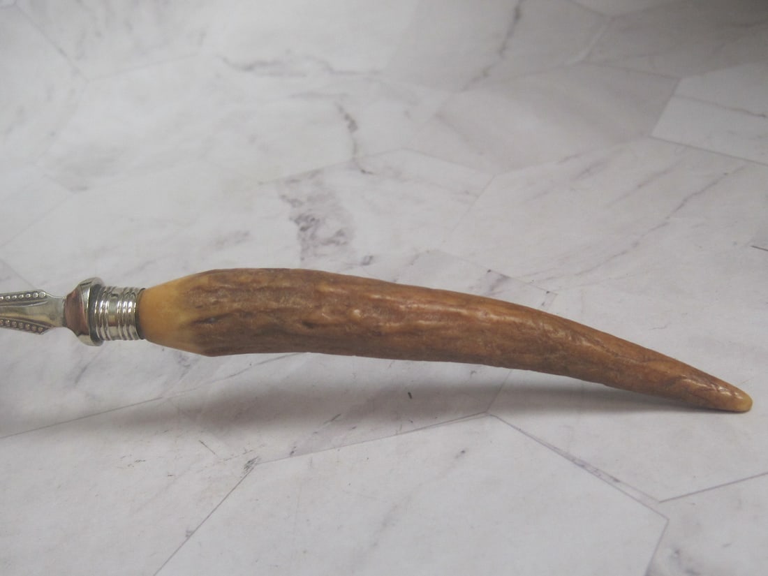 Victorian Antler Handled Jam or Jelly Spoon - 4