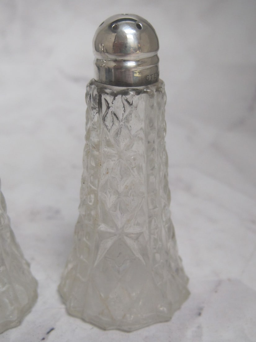 Sterling Silver & Crystal Salt & Pepper Shakers - 3