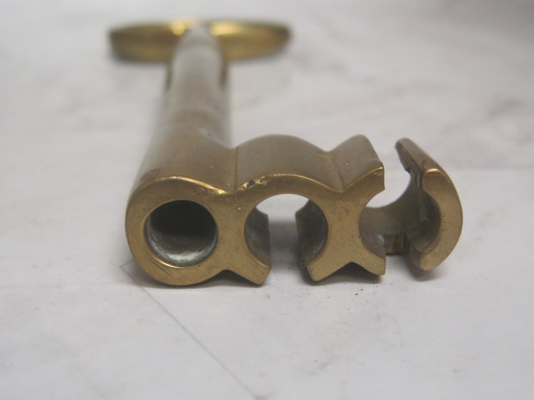 Neat 7" Long Heavy Brass Key - 3