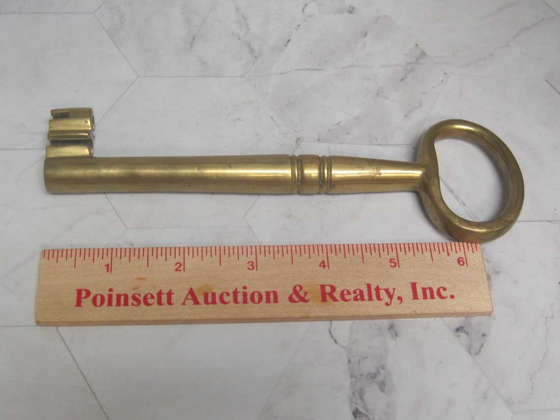 Neat 7" Long Heavy Brass Key - 4