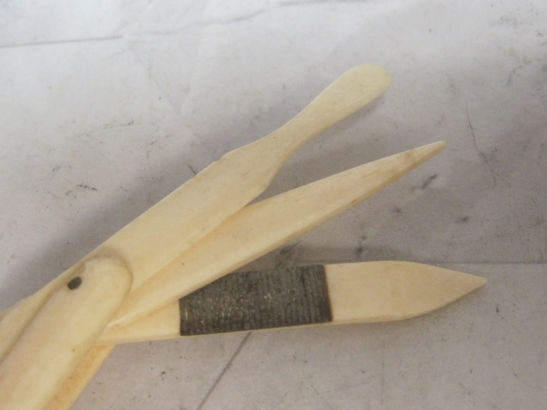 Carved Bone Pocket Knife Tool - 2