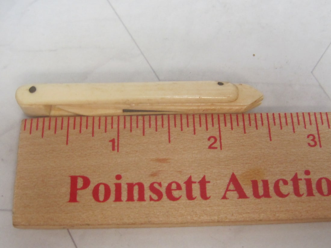 Carved Bone Pocket Knife Tool - 3