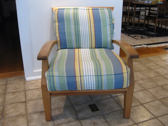 Lane WeatherMaster Indoor/Outdoor Armchair with Removable Cushions: Chair 27 1/4"w, some watermarks, Local Pickup Only