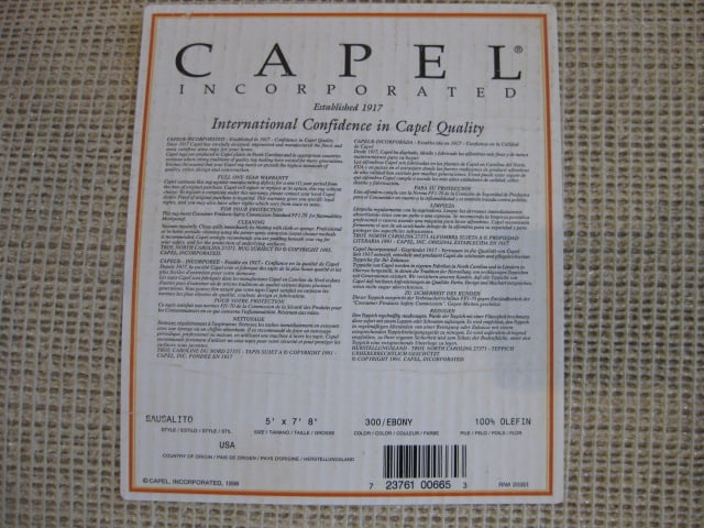 Capel Black Banded Berber Low Loop Area Rug - 6
