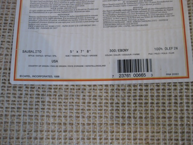 Capel Black Banded Berber Low Loop Area Rug - 7