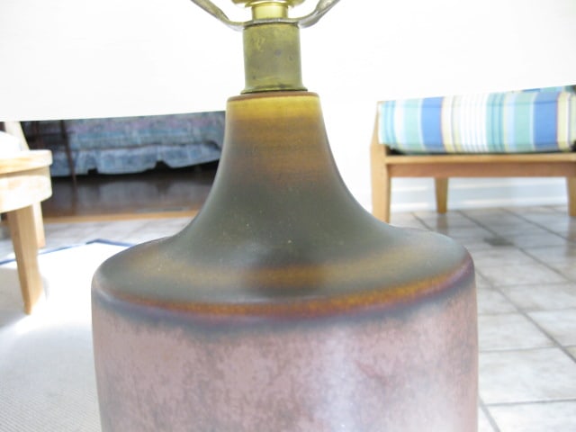 Mat Finish Glazed Pottery Table Lamp - 3