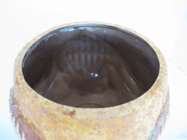 Retro Hand Crafted Atlantic Mold Ceramic Tribal Design Vase - 3