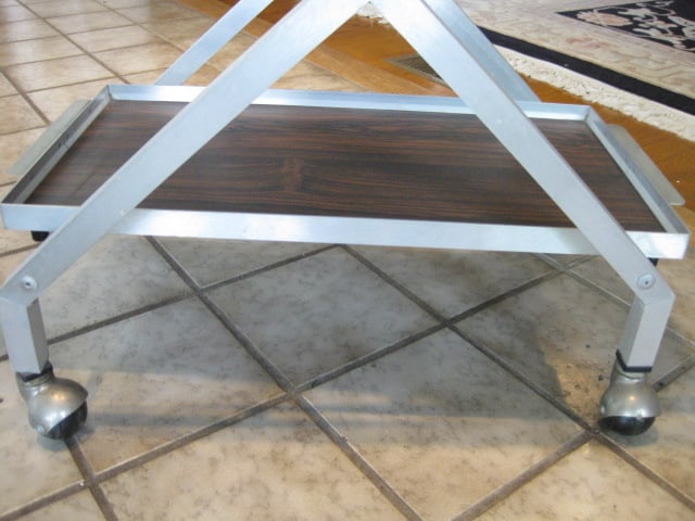 Midcentury Aluminum Folding Tea Cart - 3