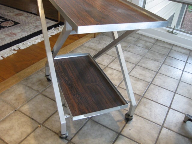 Midcentury Aluminum Folding Tea Cart - 4