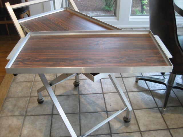 Midcentury Aluminum Folding Tea Cart - 7