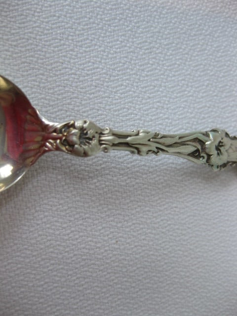 Eight Vintage Victorian Sterling Demitasse Spoons with Floral Design - 4