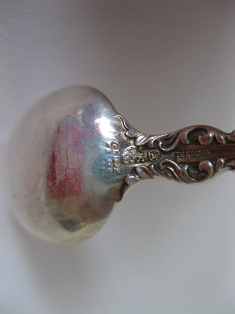 Eight Vintage Victorian Sterling Demitasse Spoons with Floral Design - 7