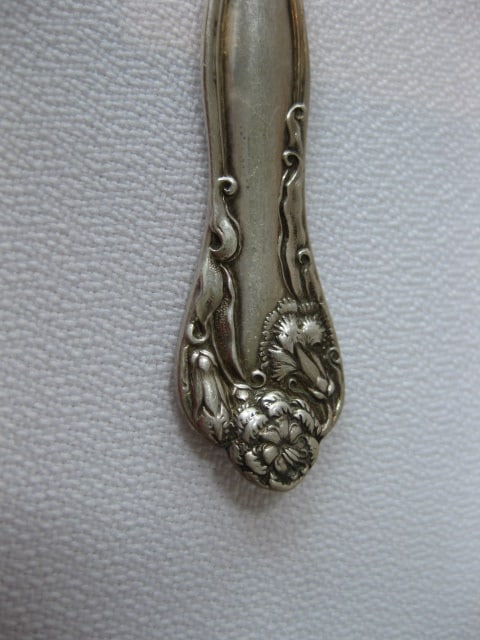 11 Vintage Victorian Sterling Relish Forks with Floral Design - 3