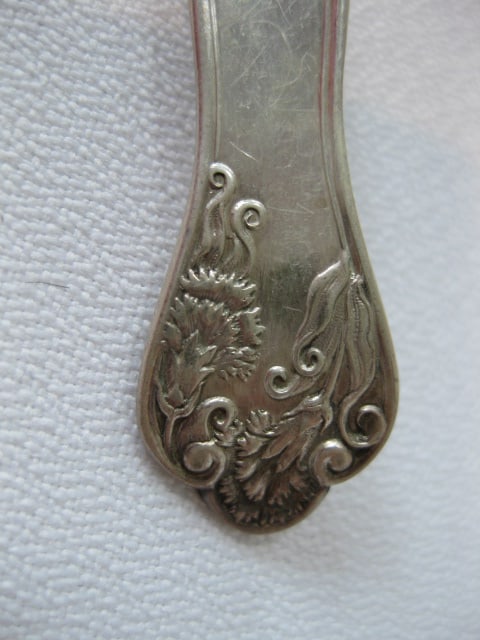11 Vintage Victorian Sterling Relish Forks with Floral Design - 6