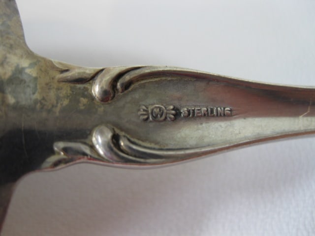 Vintage Victorian Watson Co. Sterling Serving Spoon and Fork Set with Floral Design - 5