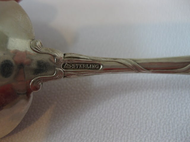 Ten Vintage Victorian Sterling Cream Soup Spoons with Floral Design - 6