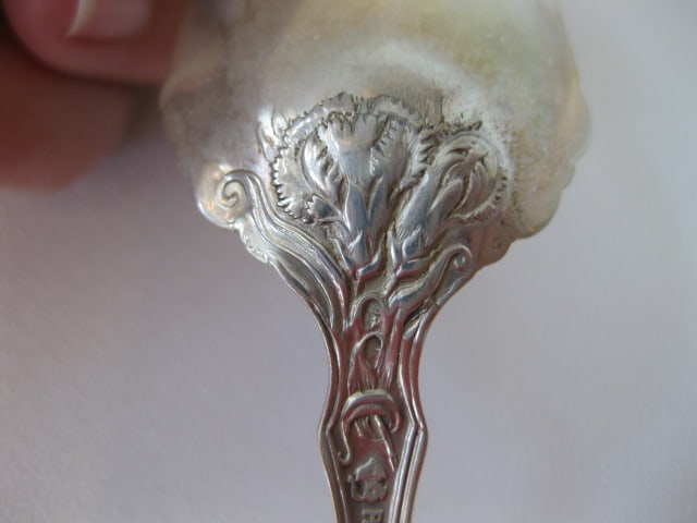 12 Vintage Victorian Sterling Spoons with Floral Design - 7