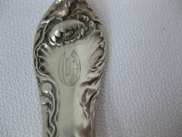 Vintage Sterling Napkin Rings, Serving Spoons and Fork, Sugar Spoon and Asparagus Fork - 16